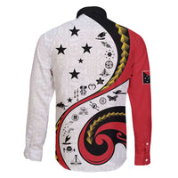 Papua New Guinea 50th Independence Anniversary Family Matching Off Shoulder Short Dress and Hawaiian Shirt Special Style White Version LT05 - Polynesian Pride