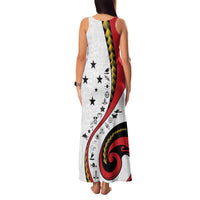 Papua New Guinea 50th Independence Anniversary Family Matching Tank Maxi Dress and Hawaiian Shirt Special Style White Version LT05 - Polynesian Pride