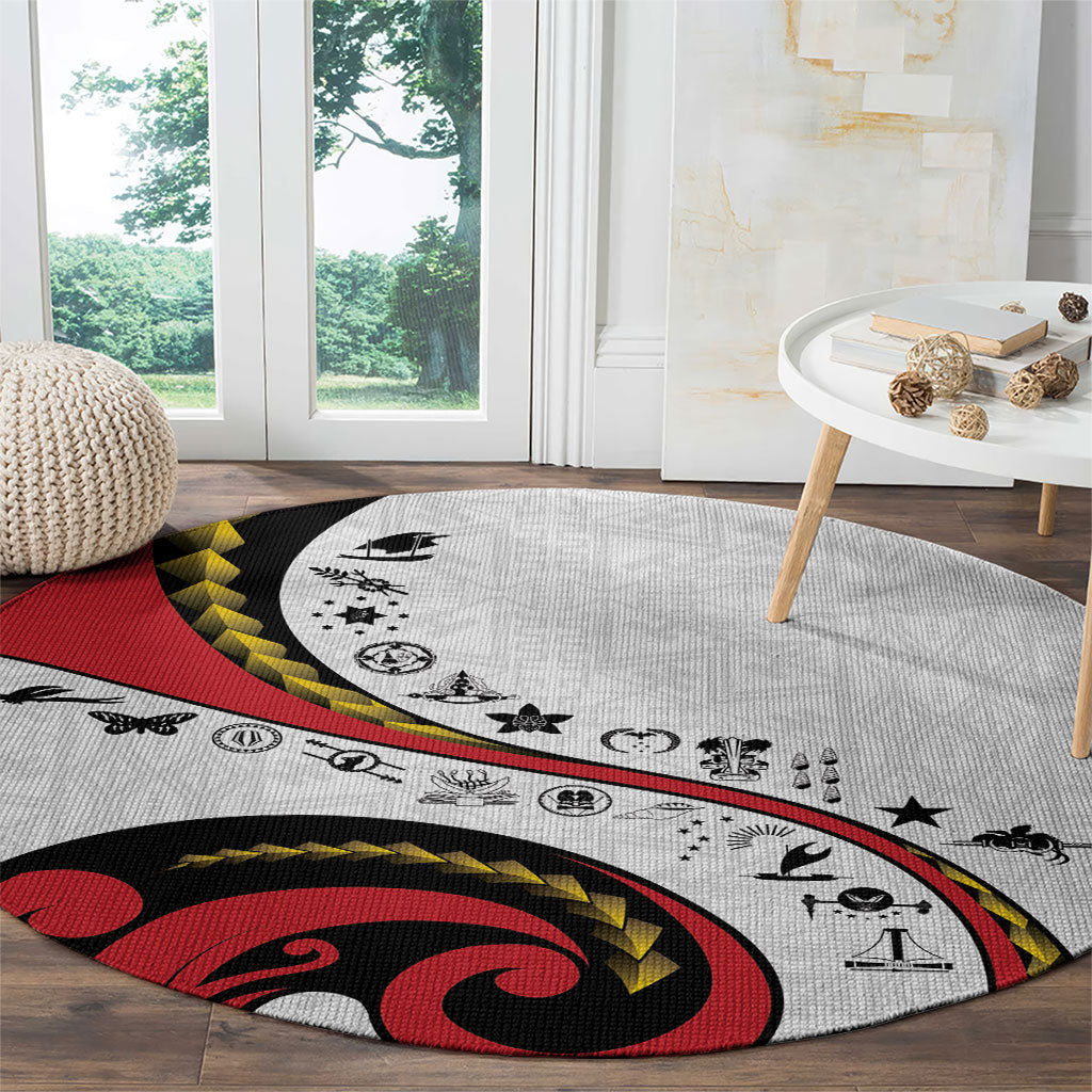 Papua New Guinea Independence Round Carpet Special Style White Version LT05 - Polynesian Pride