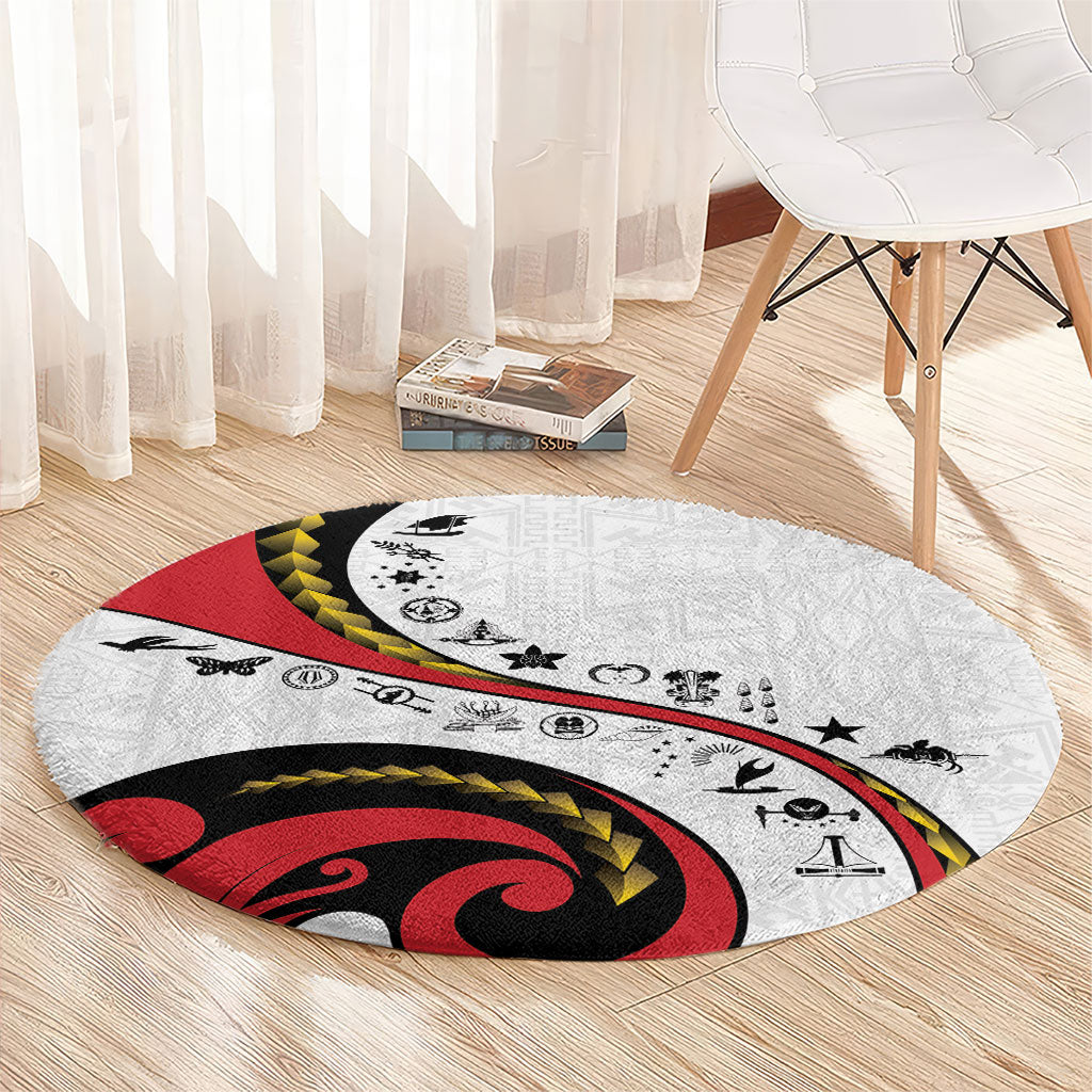 Papua New Guinea Independence Round Carpet Special Style White Version LT05 - Polynesian Pride