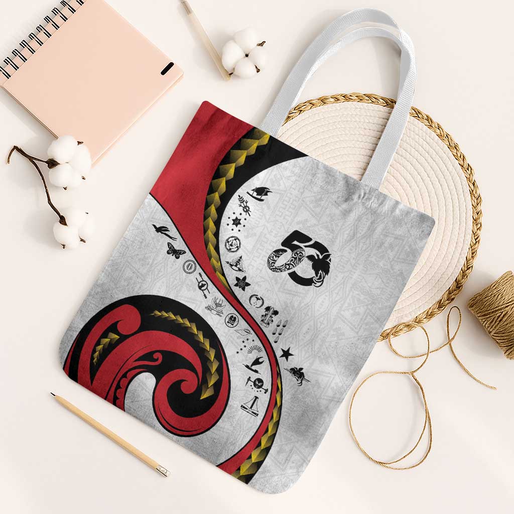 Papua New Guinea 50th Independence Anniversary Tote Bag Special Style White Version - Polynesian Pride