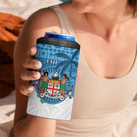 Personalised Fiji 4 in 1 Can Cooler Tumbler Coat Of Arms Tagimoucia With Fijian Tapa Pattern LT05 - Polynesian Pride