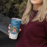 Personalised Fiji Tumbler Cup Coat Of Arms Tagimoucia With Fijian Tapa Pattern LT05 - Polynesian Pride