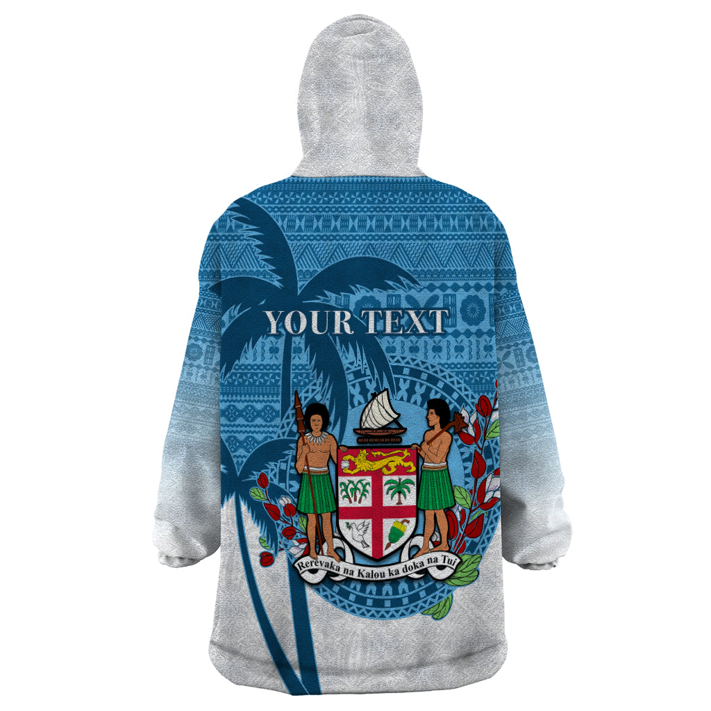 Personalized Fiji Wearable Blanket Hoodie Coat Of Arms Tagimoucia With Fijian Tapa Pattern LT05 - Polynesian Pride