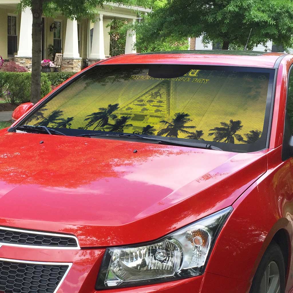 Palau Independence Day Auto Sun Shade Palauan Tattoo Pattern - Polynesian Pride