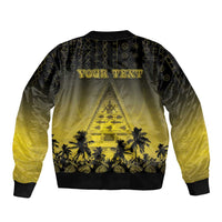 Personalised Palau Independence Day Bomber Jacket Palauan Tattoo Pattern - Polynesian Pride