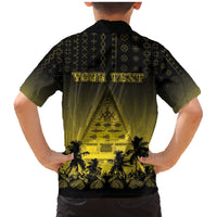 Personalised Palau Independence Day Family Matching Mermaid Dress and Hawaiian Shirt Palauan Tattoo Pattern LT05 - Polynesian Pride