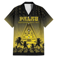Personalised Palau Independence Day Family Matching Mermaid Dress and Hawaiian Shirt Palauan Tattoo Pattern LT05 Dad's Shirt - Short Sleeve Black - Polynesian Pride