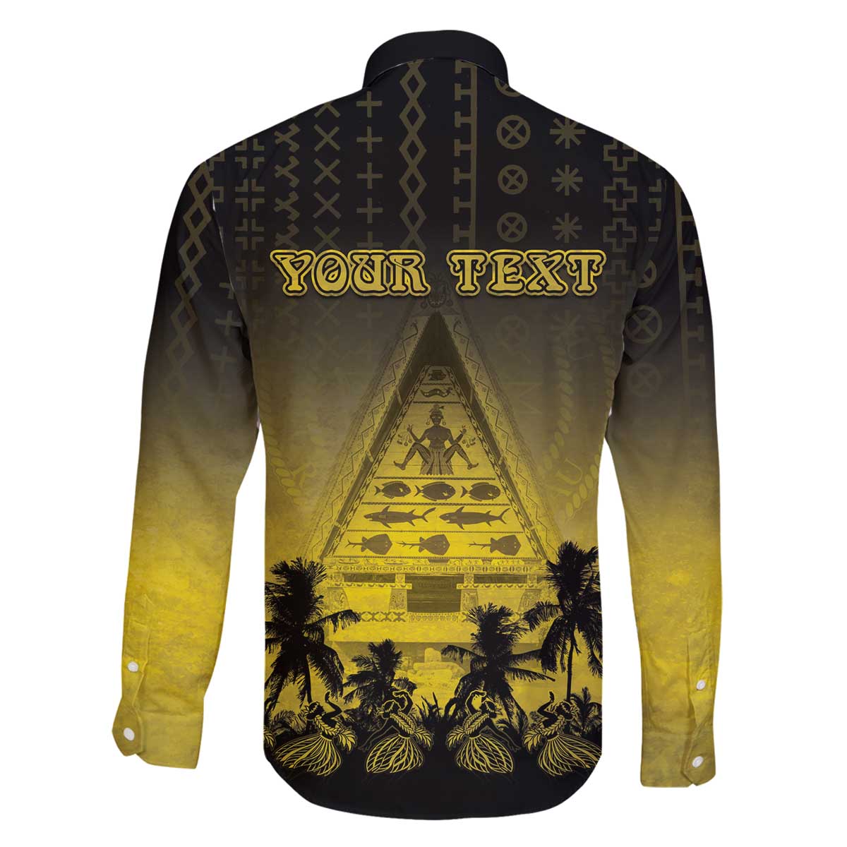 Personalised Palau Independence Day Family Matching Off The Shoulder Long Sleeve Dress and Hawaiian Shirt Palauan Tattoo Pattern LT05 - Polynesian Pride