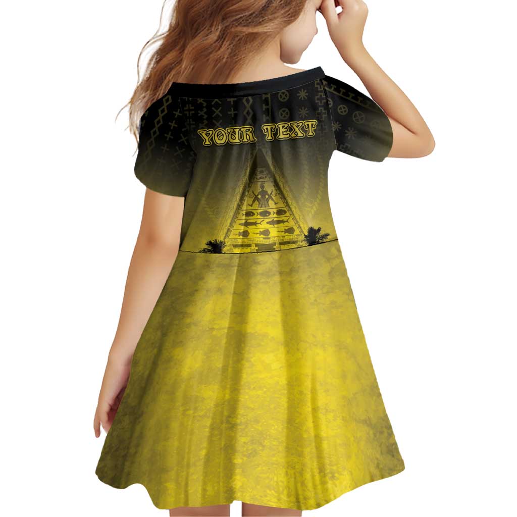 Personalised Palau Independence Day Family Matching Off Shoulder Short Dress and Hawaiian Shirt Palauan Tattoo Pattern LT05 - Polynesian Pride