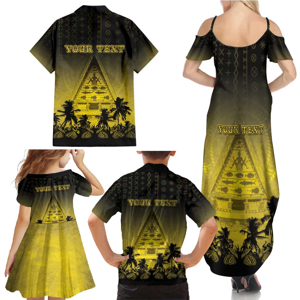 Personalised Palau Independence Day Family Matching Summer Maxi Dress and Hawaiian Shirt Palauan Tattoo Pattern LT05 - Polynesian Pride