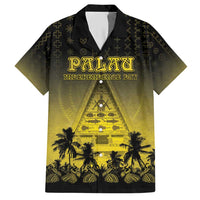 Personalised Palau Independence Day Hawaiian Shirt Palauan Tattoo Pattern LT05 Black - Polynesian Pride