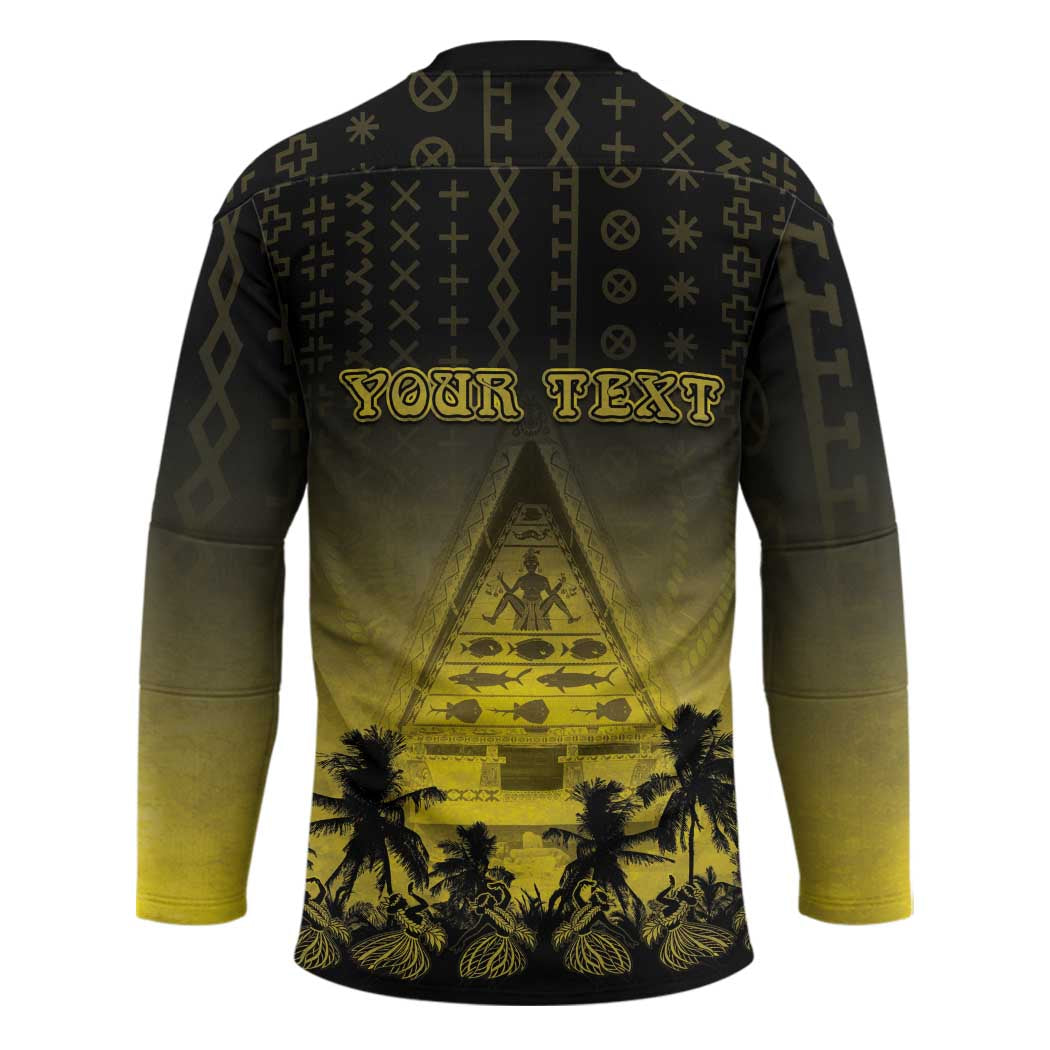 Personalised Palau Independence Day Hockey Jersey Palauan Tattoo Pattern - Polynesian Pride