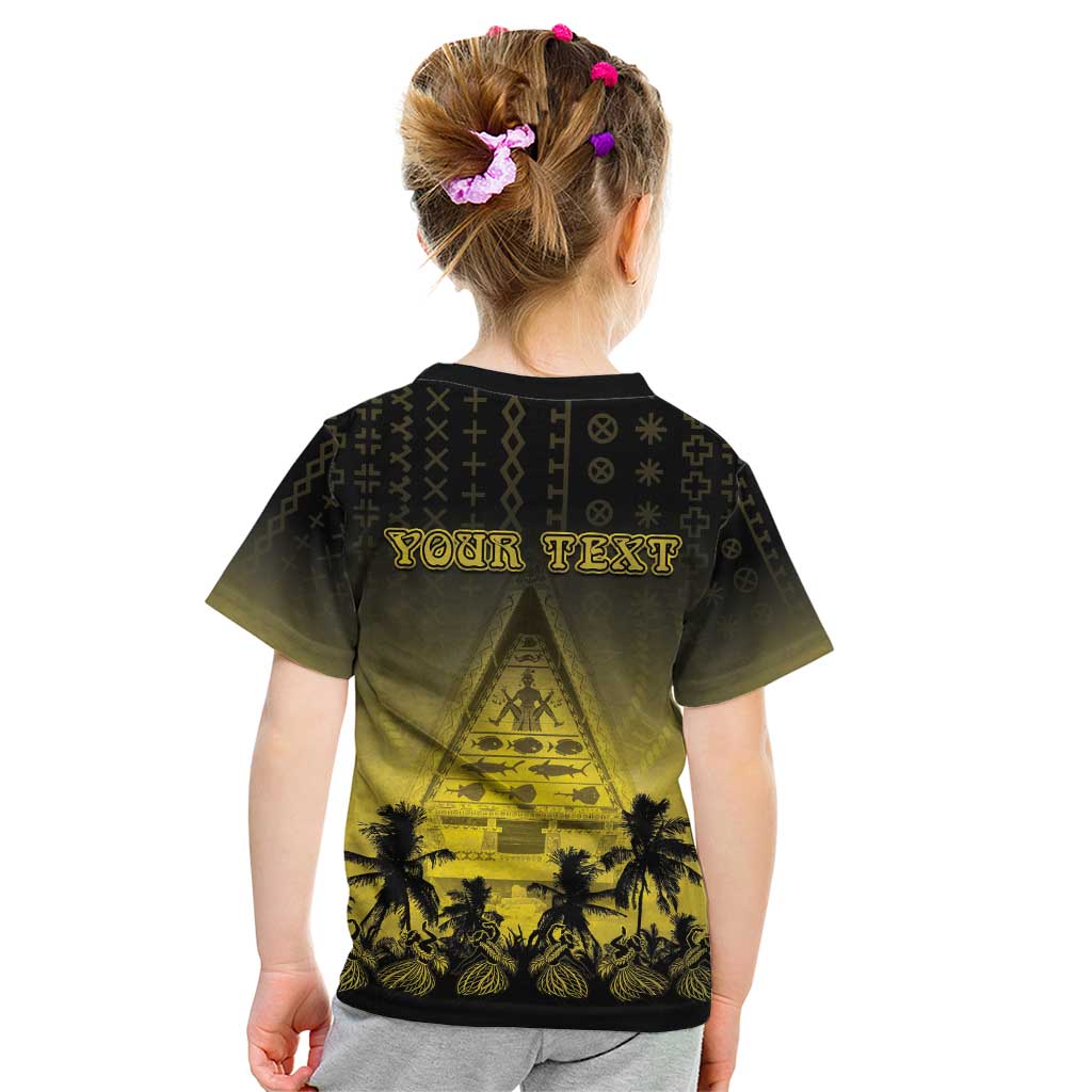 Personalised Palau Independence Day Kid T Shirt Palauan Tattoo Pattern LT05 - Polynesian Pride