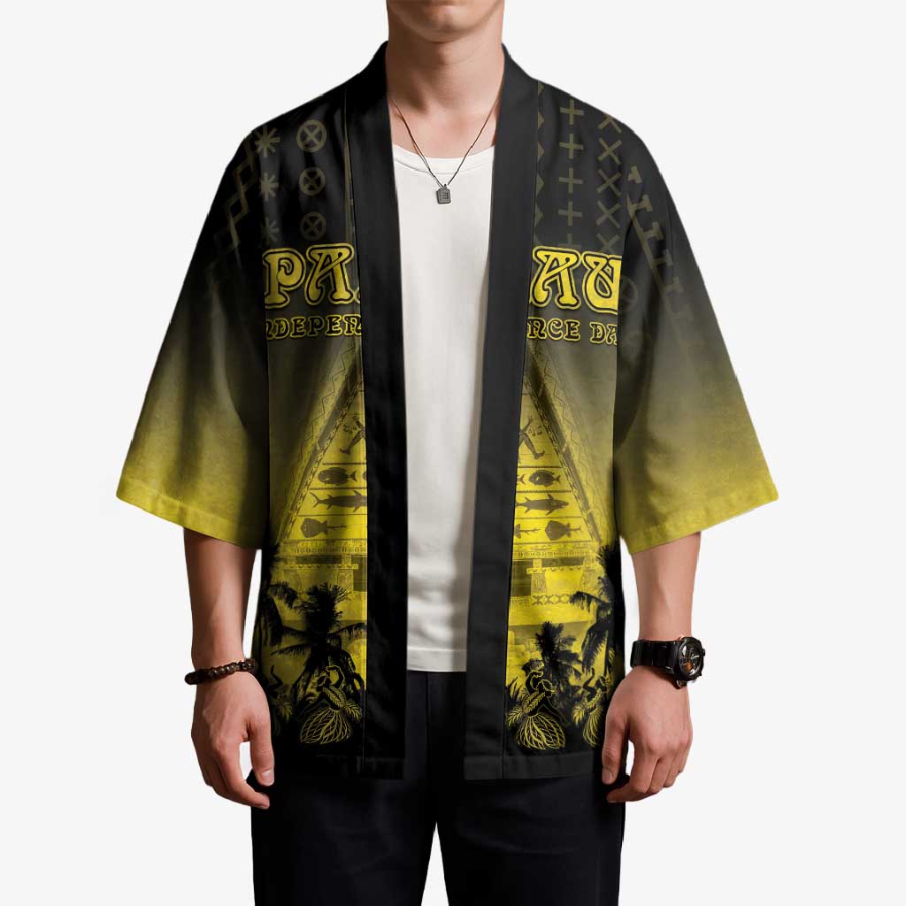 Personalised Palau Independence Day Kimono Palauan Tattoo Pattern - Polynesian Pride