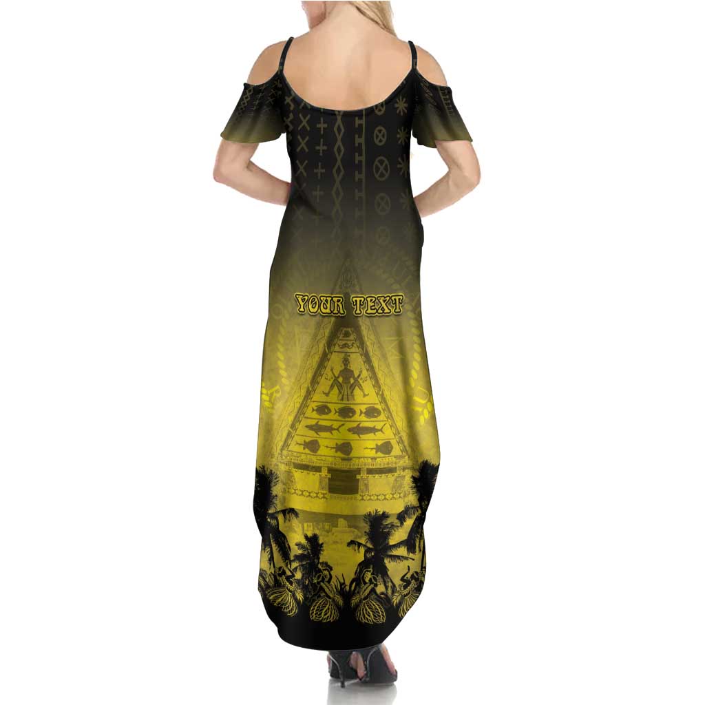 Personalised Palau Independence Day Summer Maxi Dress Palauan Tattoo Pattern LT05 - Polynesian Pride