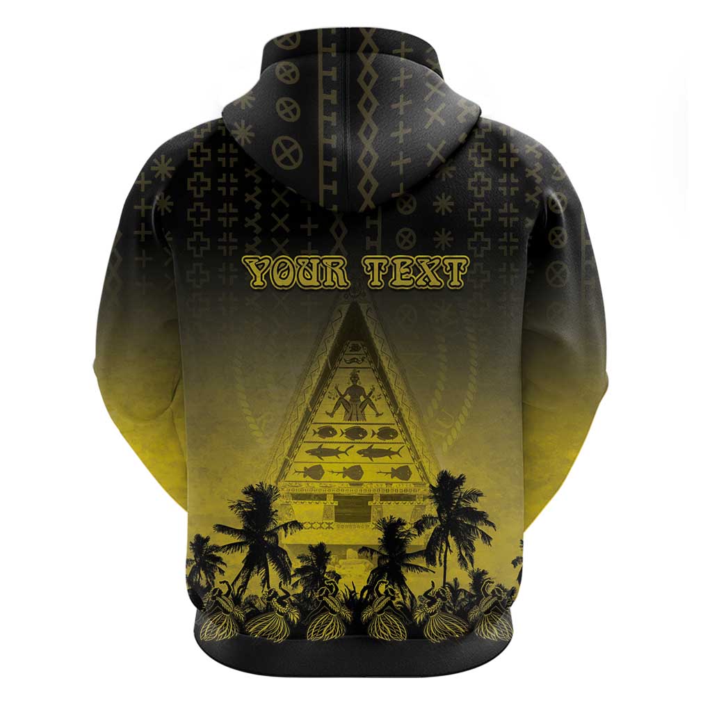 Personalised Palau Independence Day Zip Hoodie Palauan Tattoo Pattern - Polynesian Pride
