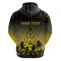 Personalised Palau Independence Day Zip Hoodie Palauan Tattoo Pattern - Polynesian Pride