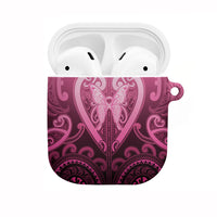 Aotearoa Breast Cancer AirPods Case Maori Tribal Pattern