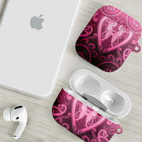 Aotearoa Breast Cancer AirPods Case Maori Tribal Pattern