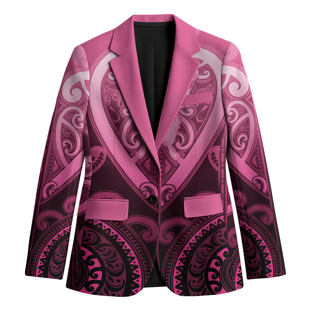 Aotearoa Breast Cancer Blazer Maori Tribal Pattern