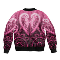 Aotearoa Breast Cancer Bomber Jacket Maori Tribal Pattern