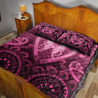 Aotearoa Breast Cancer Quilt Bed Set Maori Tribal Pattern
