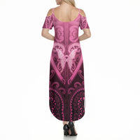Aotearoa Breast Cancer Summer Maxi Dress Maori Tribal Pattern