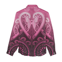 Aotearoa Breast Cancer Women Casual Shirt Maori Tribal Pattern