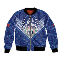 Toa Samoa Rugby Custom Bomber Jacket Samoan Pride With Tribal Pattern - Polynesian Pride