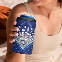 Toa Samoa Rugby Custom 4 in 1 Can Cooler Tumbler Samoan Pride With Tribal Pattern - Polynesian Pride