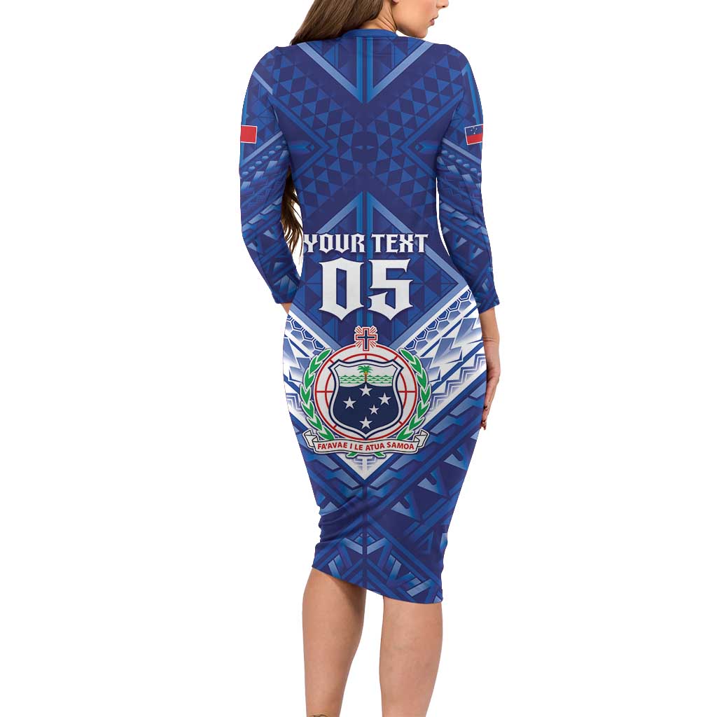 Toa Samoa Rugby Custom Family Matching Long Sleeve Bodycon Dress and Hawaiian Shirt Samoan Pride With Tribal Pattern LT05 - Polynesian Pride