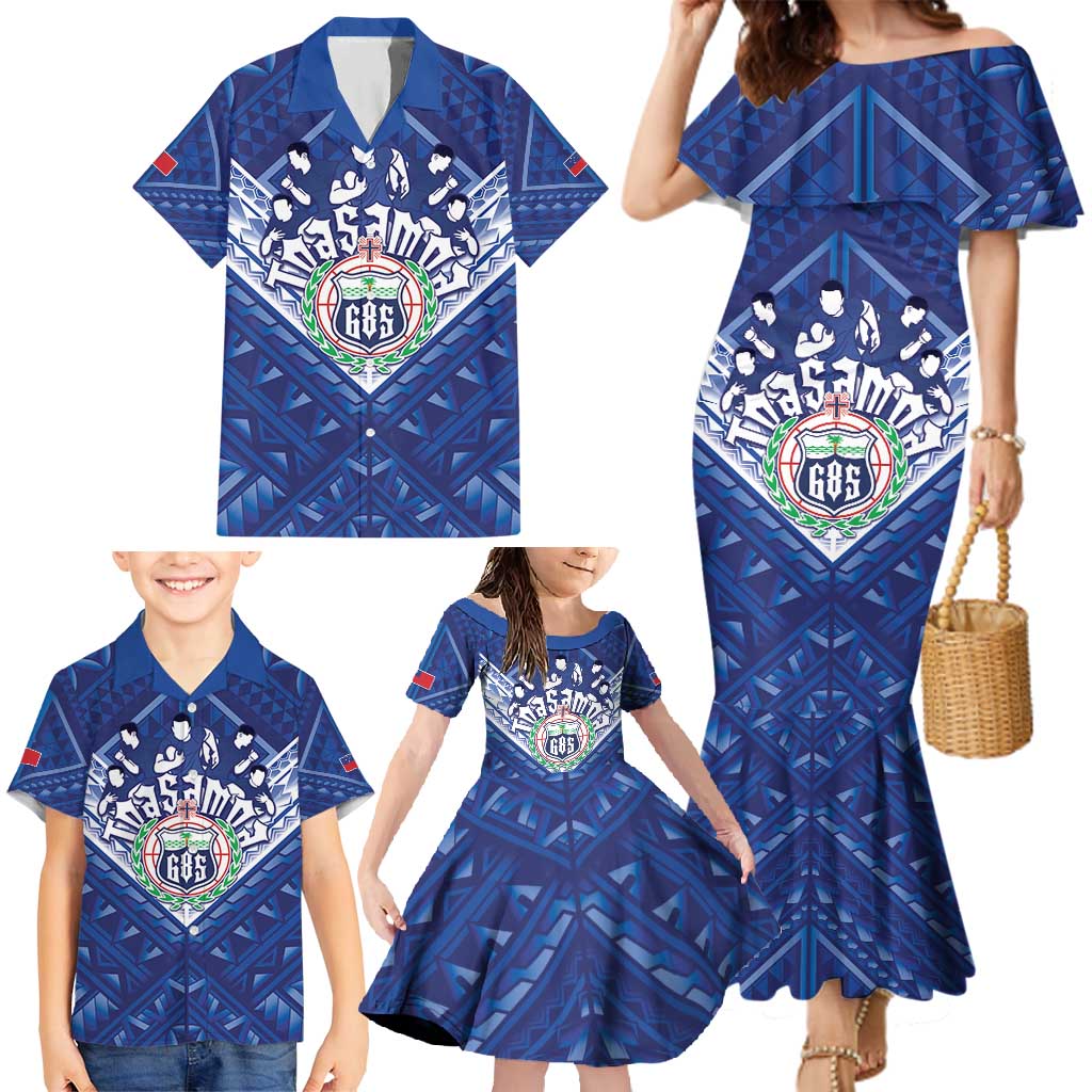 Toa Samoa Rugby Custom Family Matching Mermaid Dress and Hawaiian Shirt Samoan Pride With Tribal Pattern LT05 - Polynesian Pride