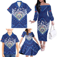 Toa Samoa Rugby Custom Family Matching Off The Shoulder Long Sleeve Dress and Hawaiian Shirt Samoan Pride With Tribal Pattern LT05 - Polynesian Pride