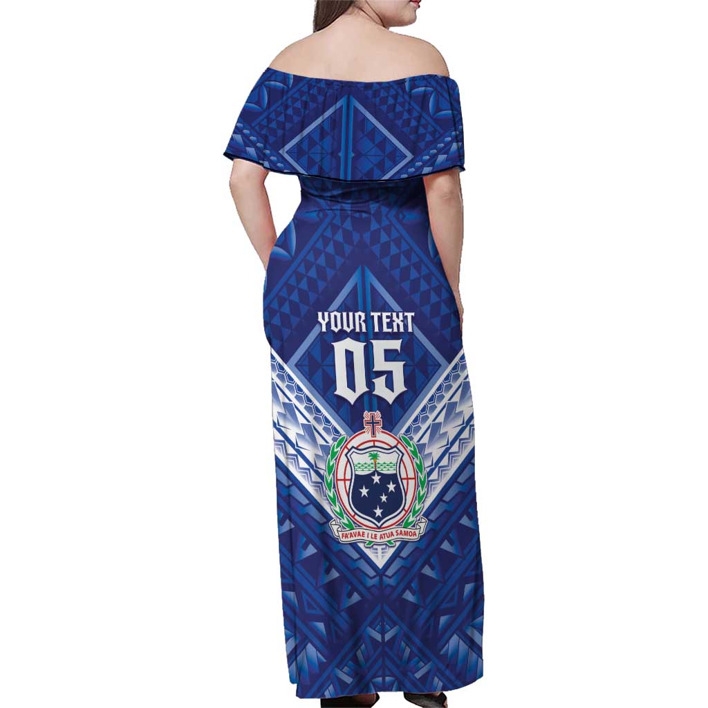 Toa Samoa Rugby Custom Family Matching Off Shoulder Maxi Dress and Hawaiian Shirt Samoan Pride With Tribal Pattern LT05 - Polynesian Pride