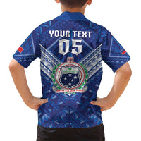 Toa Samoa Rugby Custom Family Matching Off Shoulder Short Dress and Hawaiian Shirt Samoan Pride With Tribal Pattern LT05 - Polynesian Pride