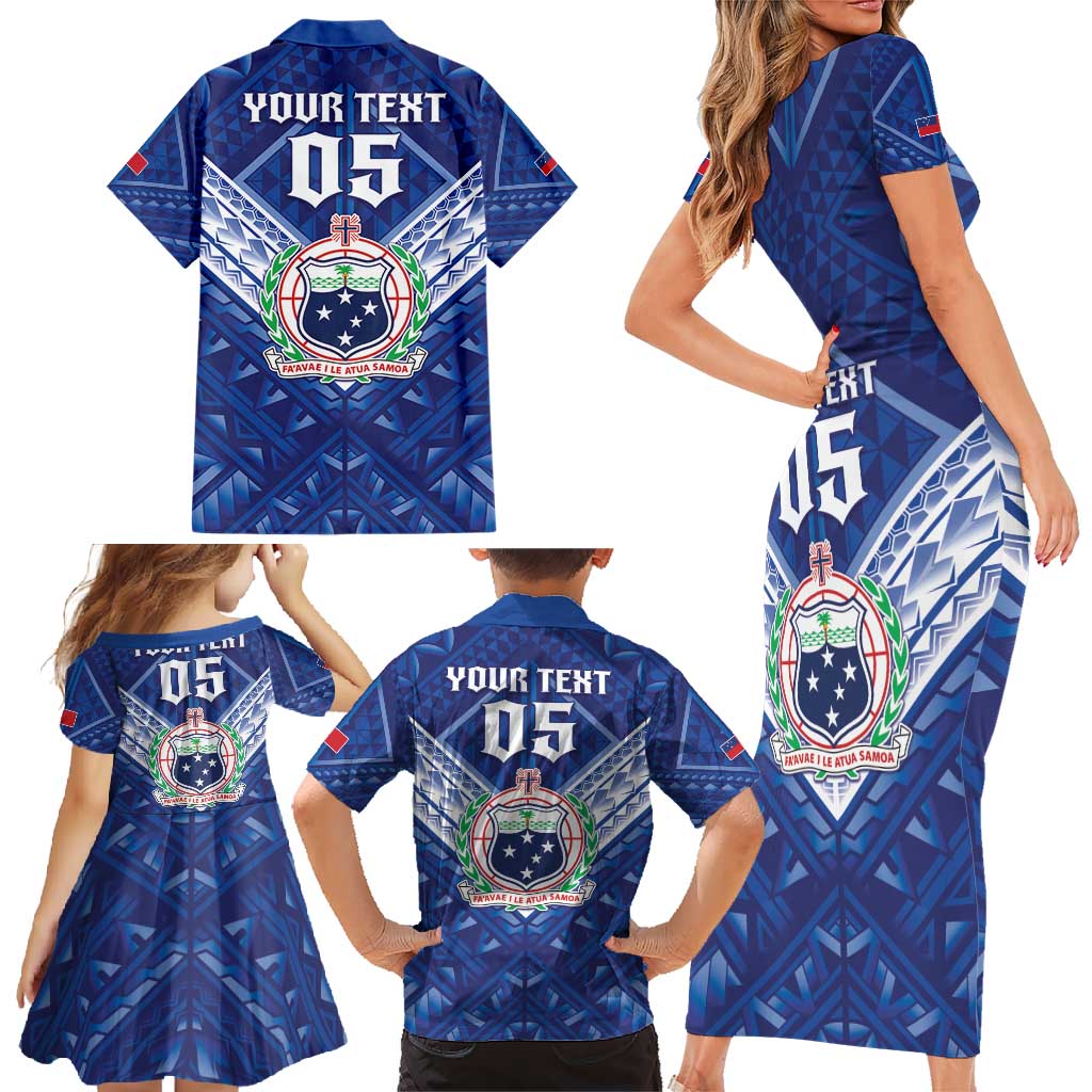 Toa Samoa Rugby Custom Family Matching Short Sleeve Bodycon Dress and Hawaiian Shirt Samoan Pride With Tribal Pattern LT05 - Polynesian Pride