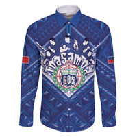 Toa Samoa Rugby Custom Family Matching Short Sleeve Bodycon Dress and Hawaiian Shirt Samoan Pride With Tribal Pattern LT05 Dad's Shirt - Long Sleeve Blue - Polynesian Pride