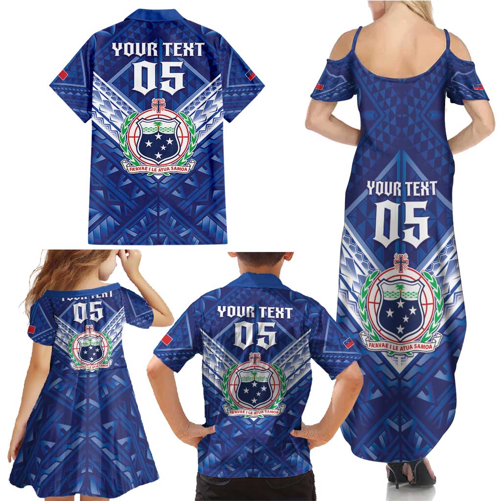 Toa Samoa Rugby Custom Family Matching Summer Maxi Dress and Hawaiian Shirt Samoan Pride With Tribal Pattern LT05 - Polynesian Pride