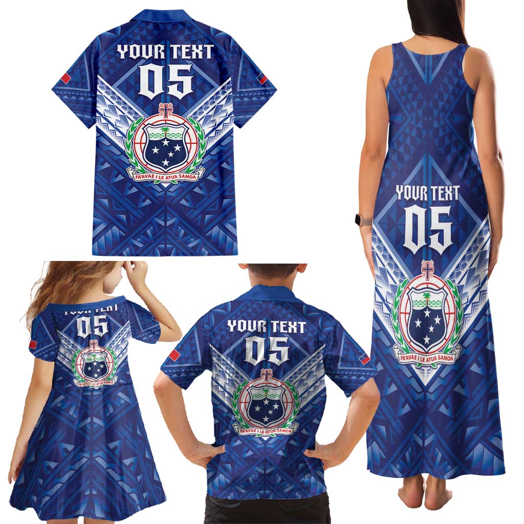 Toa Samoa Rugby Custom Family Matching Tank Maxi Dress and Hawaiian Shirt Samoan Pride With Tribal Pattern LT05 - Polynesian Pride