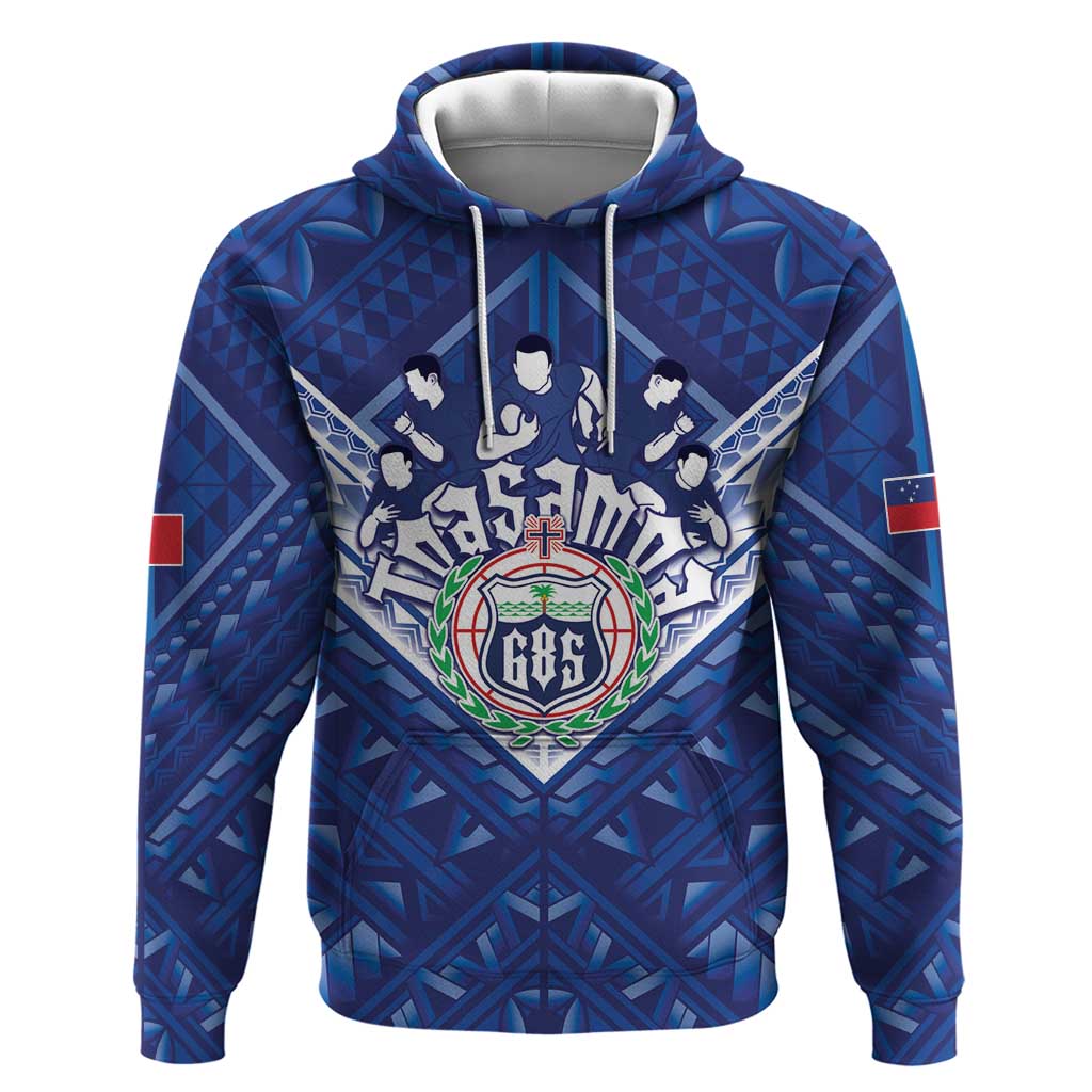 Toa Samoa Rugby Custom Hoodie Samoan Pride With Tribal Pattern - Polynesian Pride