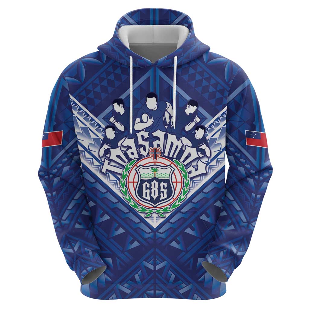 Toa Samoa Rugby Custom Hoodie Samoan Pride With Tribal Pattern - Polynesian Pride