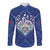 Toa Samoa Rugby Custom Long Sleeve Button Shirt Samoan Pride With Tribal Pattern - Polynesian Pride