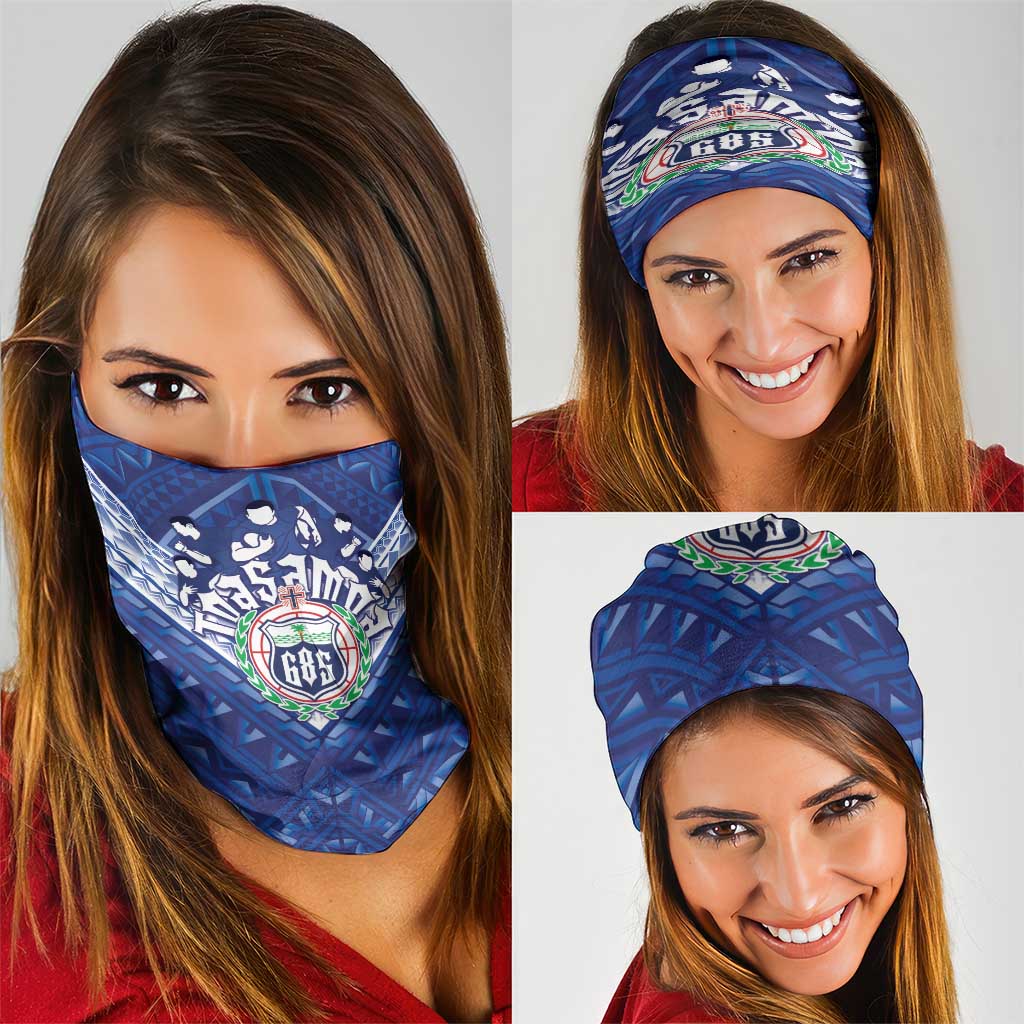 Toa Samoa Rugby Neck Gaiter Samoan Pride With Tribal Pattern - Polynesian Pride