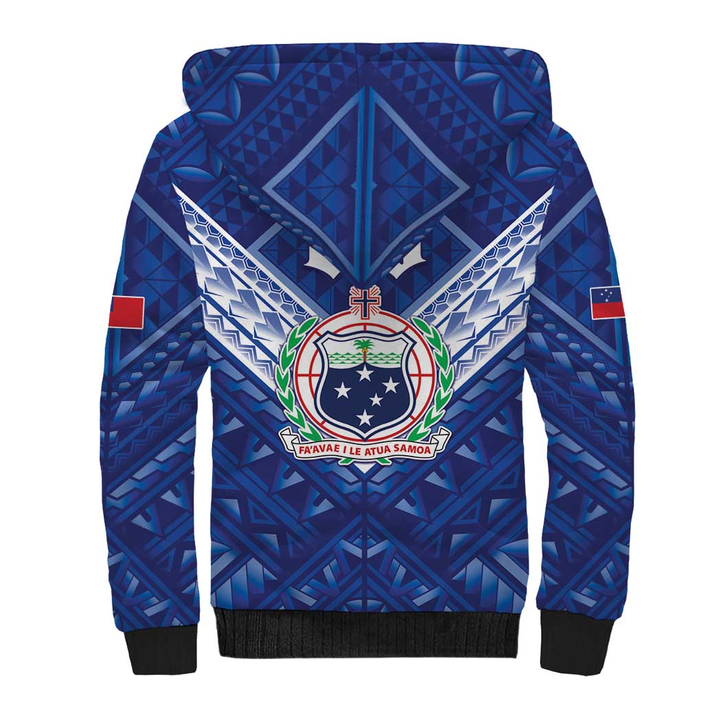 Toa Samoa Rugby Custom Sherpa Hoodie Samoan Pride With Tribal Pattern - Polynesian Pride
