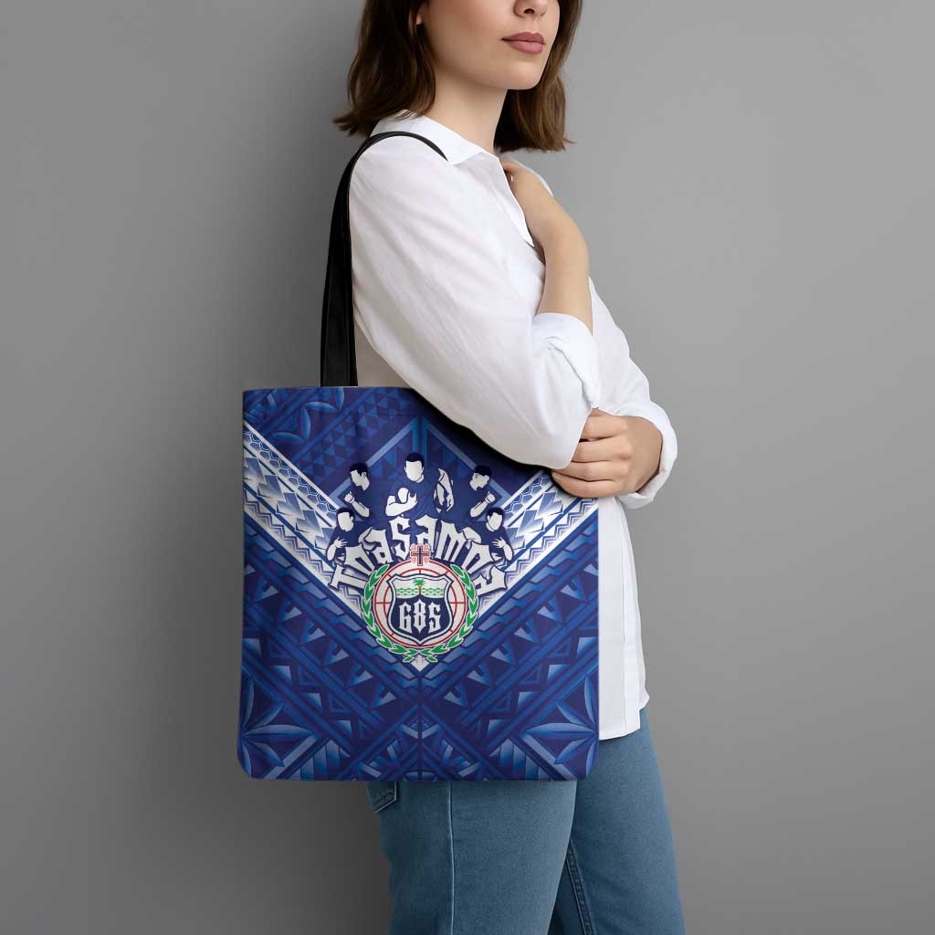 Toa Samoa Rugby Tote Bag Samoan Pride With Tribal Pattern - Polynesian Pride