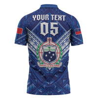 Toa Samoa Rugby Custom Zipper Polo Shirt Samoan Pride With Tribal Pattern - Polynesian Pride
