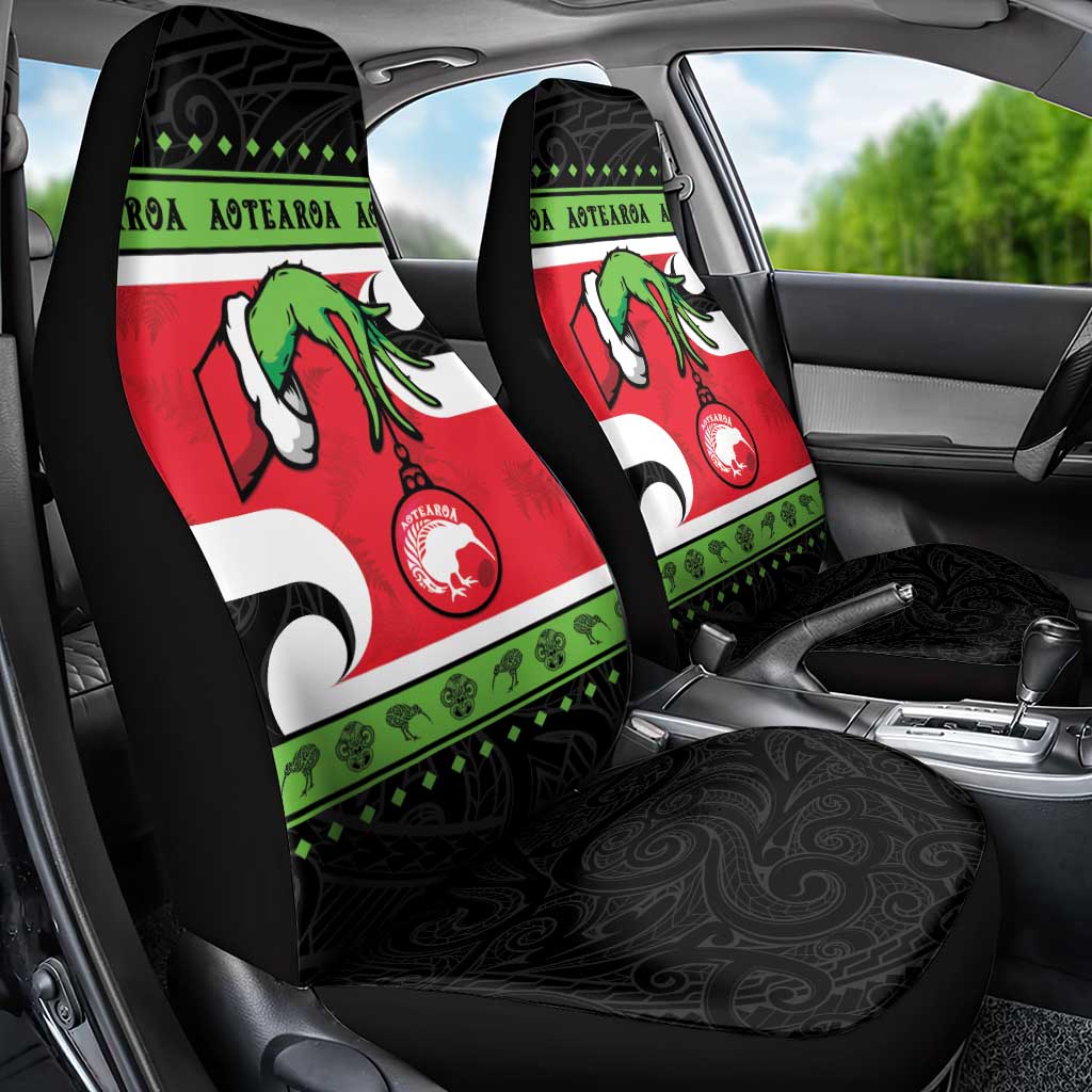 New Zealand Funny Christmas Car Seat Cover Maori Tiki LT05 - Polynesian Pride