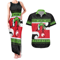 New Zealand Funny Christmas Couples Matching Tank Maxi Dress and Hawaiian Shirt Maori Tiki LT05 Black - Polynesian Pride
