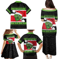 New Zealand Funny Christmas Family Matching Puletasi and Hawaiian Shirt Maori Tiki LT05 - Polynesian Pride